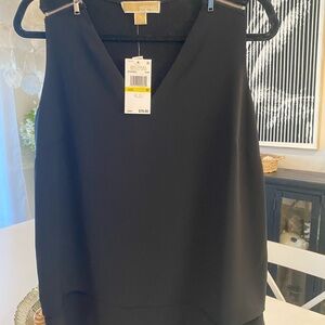 Michael Kors Black V-Neck Tank Top